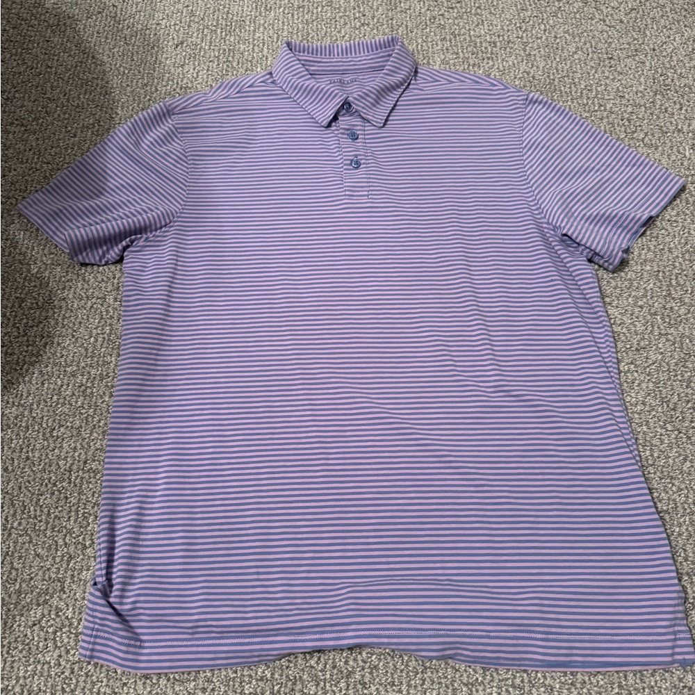 Men's Purple Striped Polo Shirt
